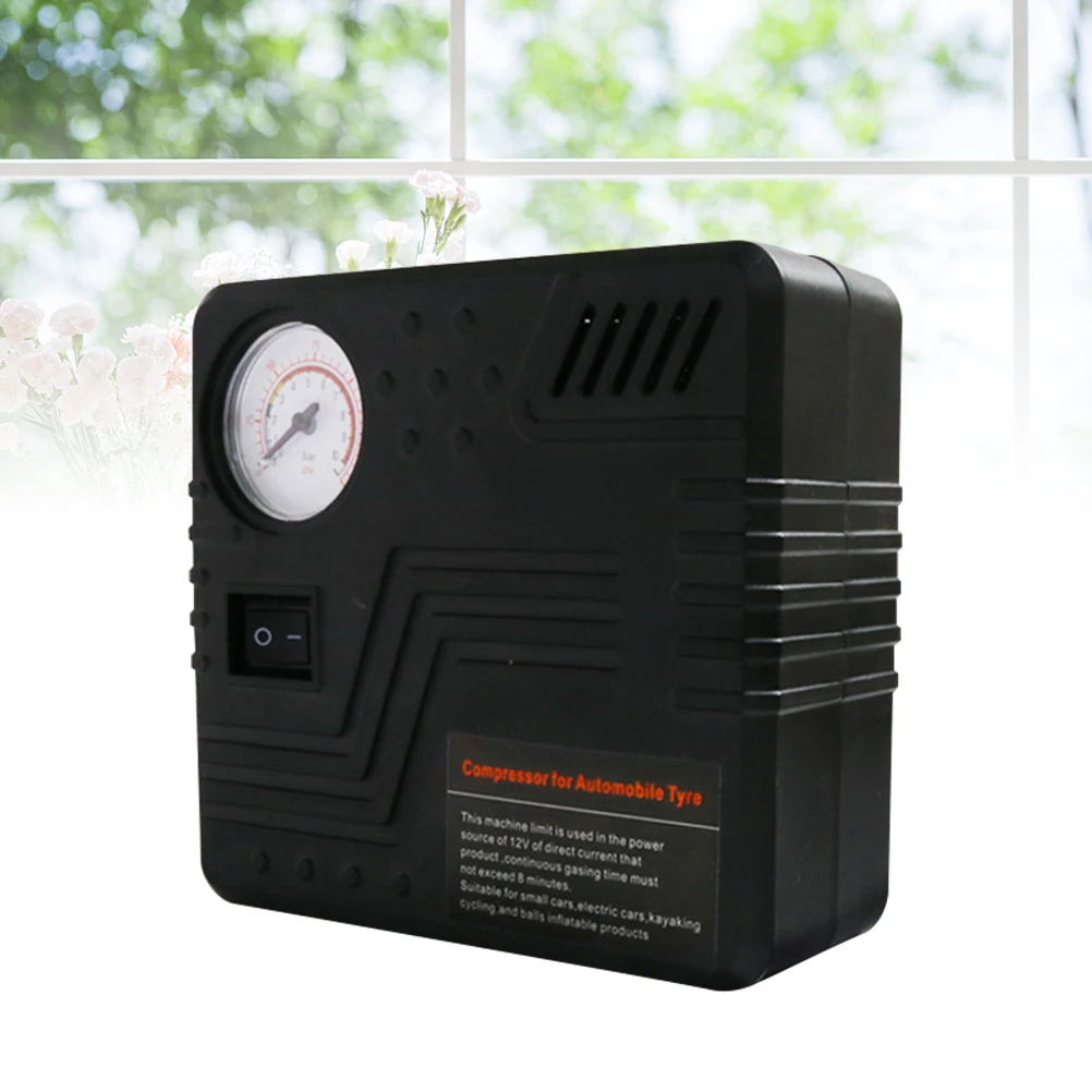 

Portable Air Compressor Tire Inflator for Car Tyres Black Inflate Bikes Balls Vehicle Accessories Safe Efficient