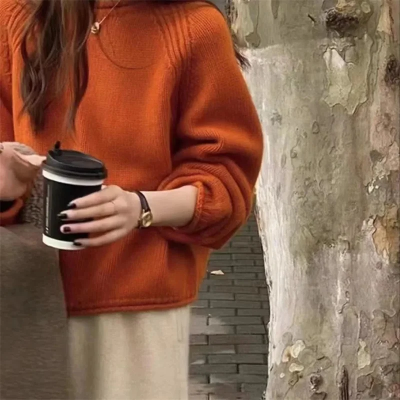 Herbst Winter Frauen Kleidung Oansatz Pullover 100% Merino Wolle Pullover Neue Mode Kaschmir Tops Bodenbildung Langarm Strickwaren