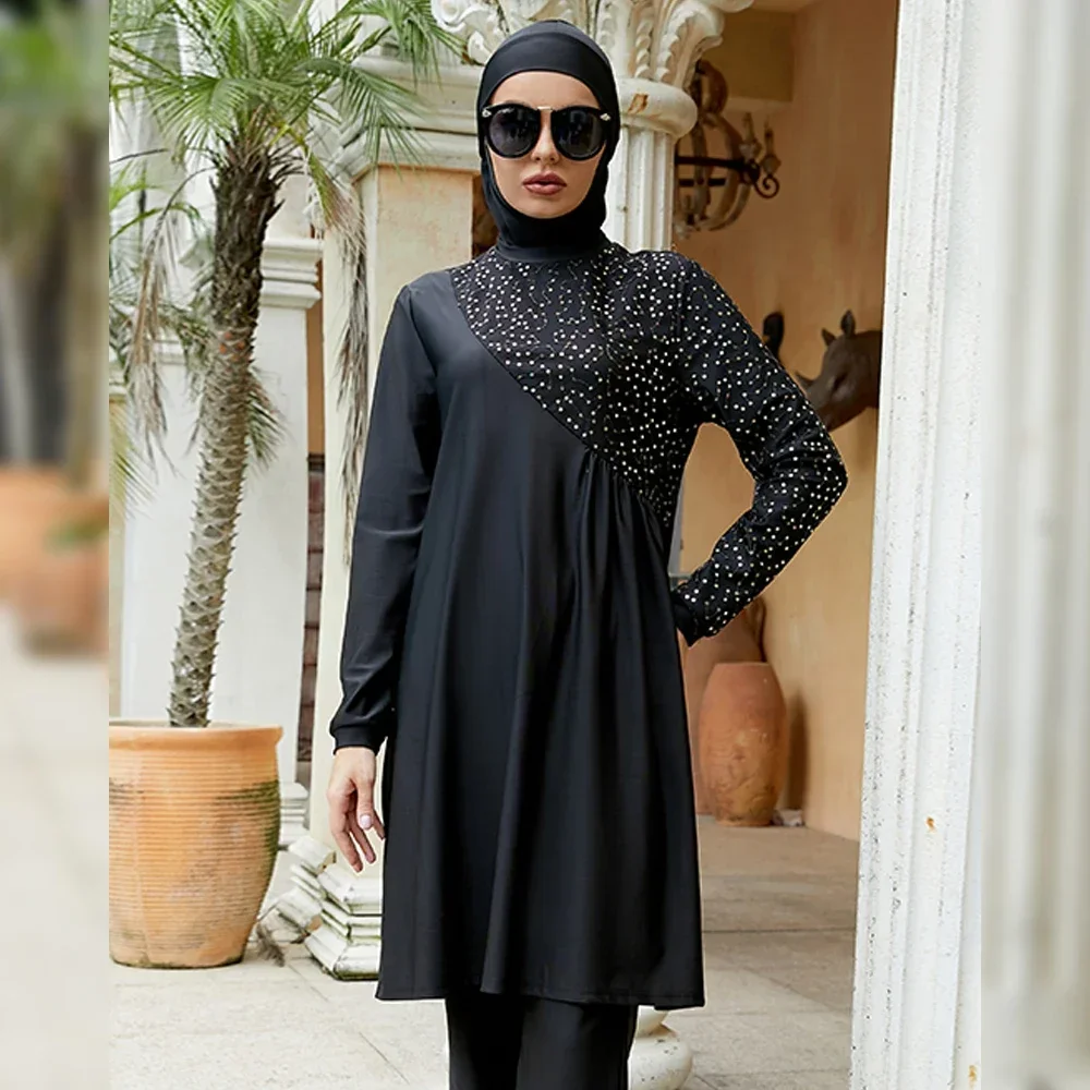 Burkini Femme Musulmane Maillot De Bain Moslim Vrouwen Badpak Islam Hijab Badmode Bescheiden Burkinis Badpak Beachwear 3PCS
