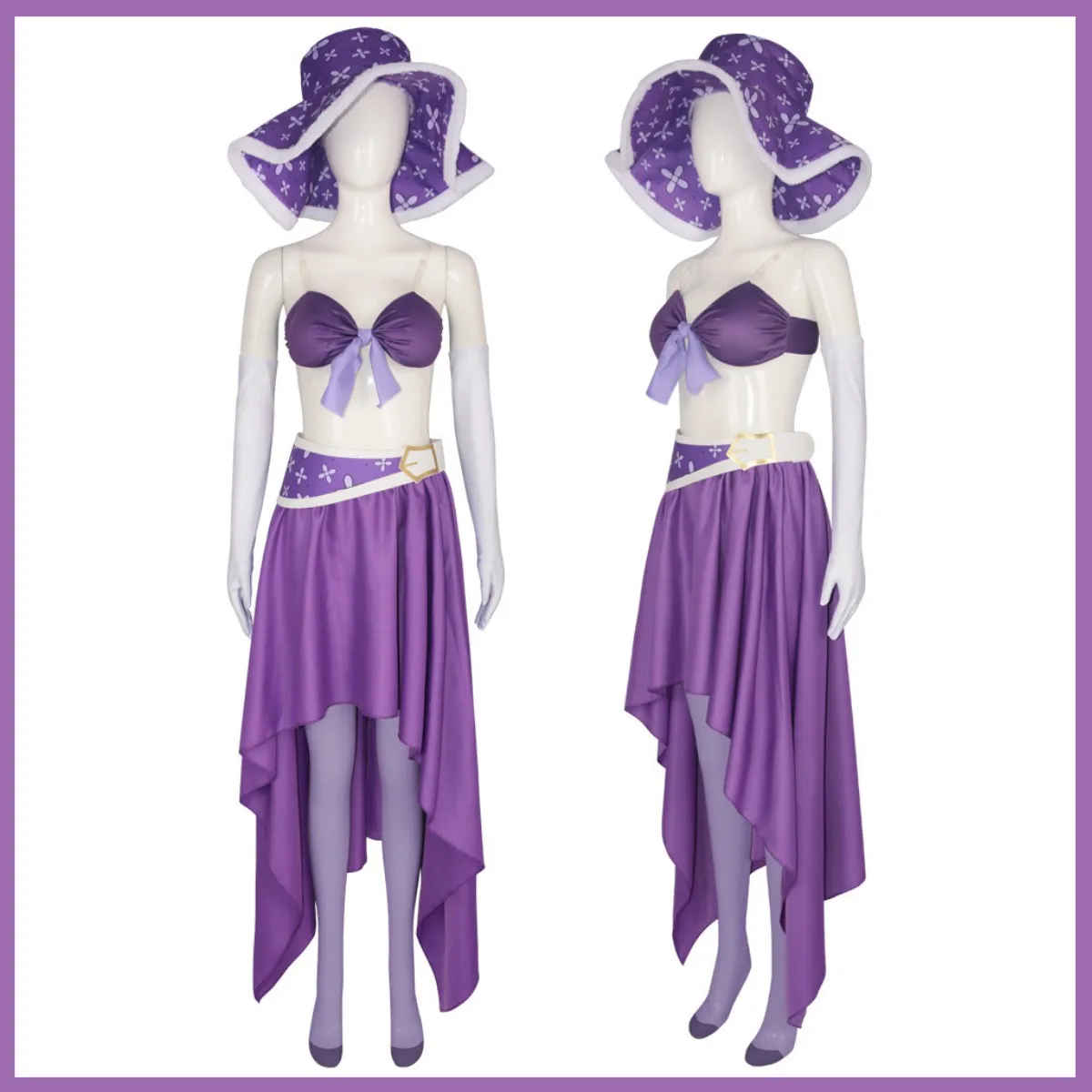 Anime Nico Robin Miss Allsunday Cosplay Costume Wano Kuni Country Wig Purple Skirt Tube Tops Woman Sexy Carnival Party Suit