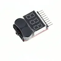 1-8S Battery Low Voltage Buzzer Alarm Lipo Voltage Indicator Checker Tester 2in1