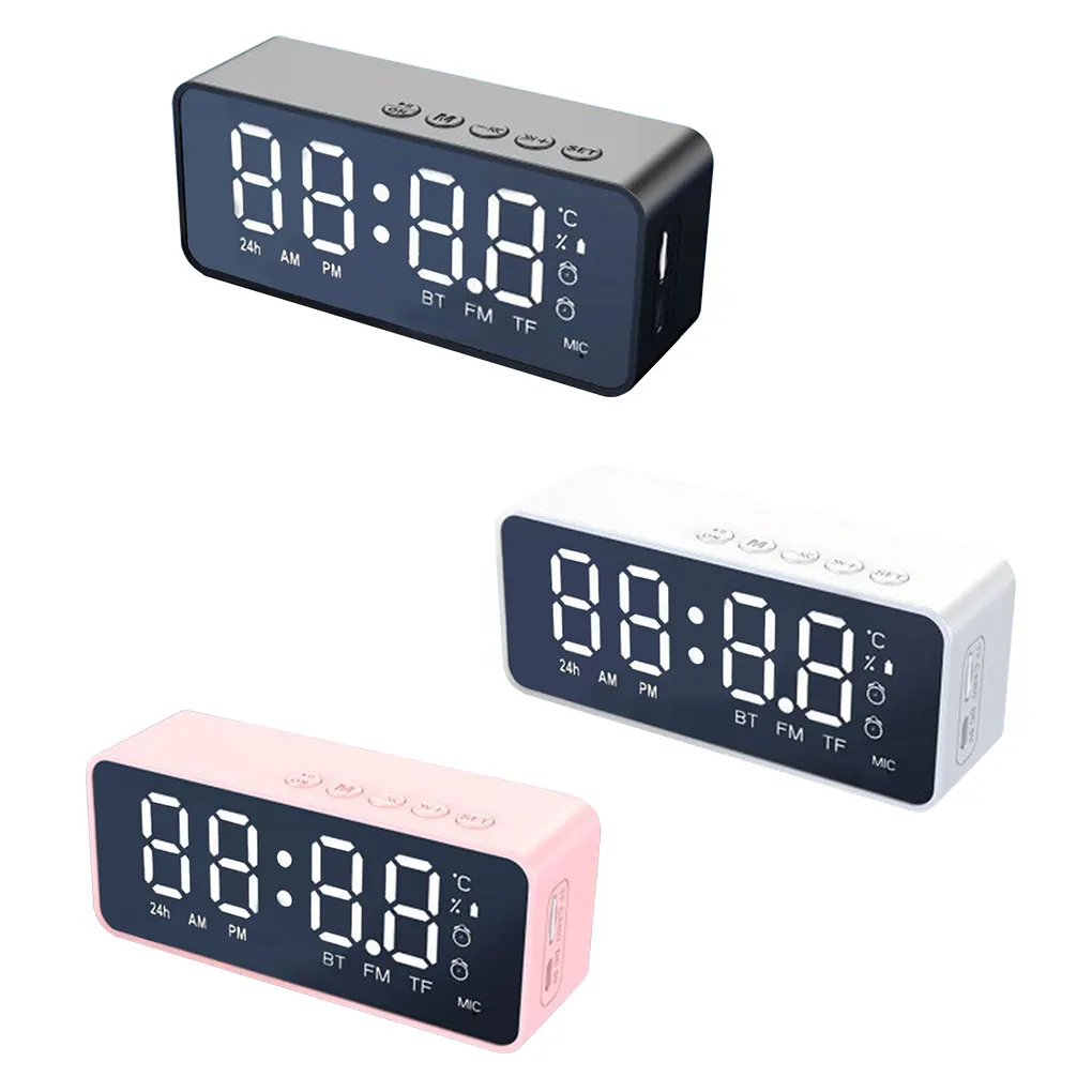 Hot for Xiaomi Bluetooth Speaker Clocks FM Radio LED Digital Smart Alarm Clock Watch Table Electronic Desktop Clocks Table Decor