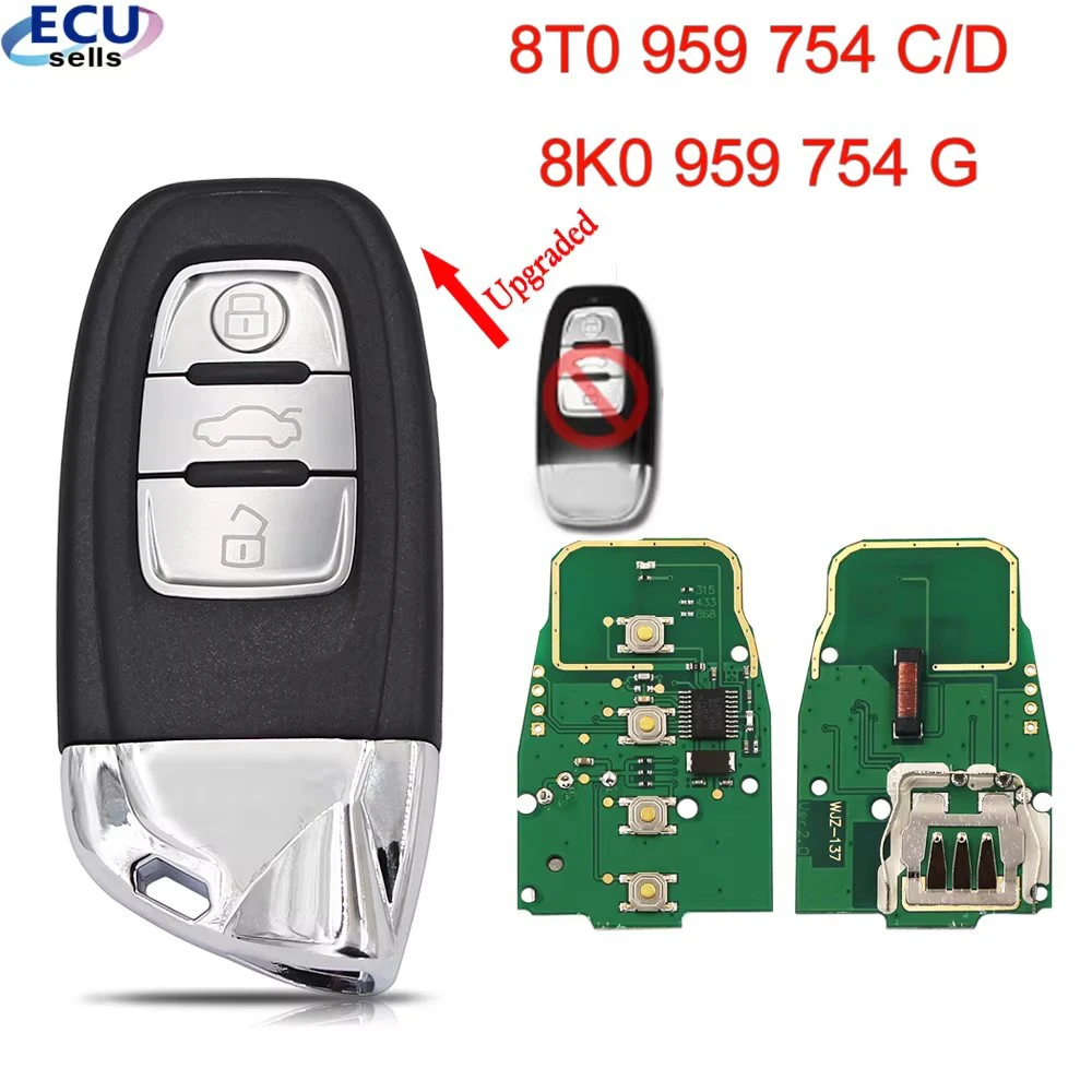 Modified as for Lamborghini Smart Car Key For Audi A4 S4 RS4 A5 S5 RS5 Q5 A7 A8 8T0 959 754 C/D 8K0 959 754 G 8T0 959 754 J