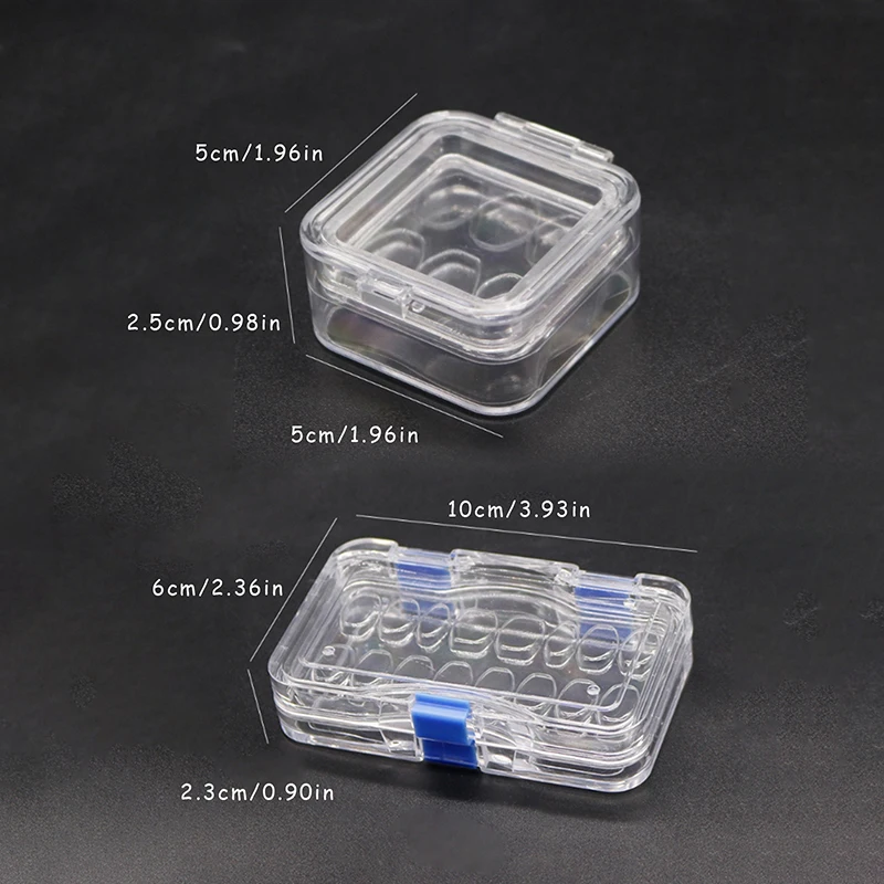 1PCS 6/16 grid Membrane Plastic Denture Tooth Box Transparent Tooth Box Plastic Denture Teeth Box To Storage Crown And Bridges