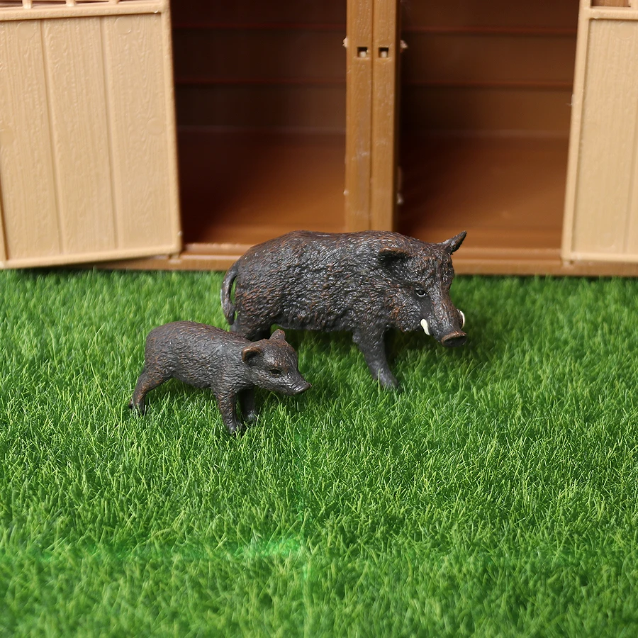 Realistic Plastic Jungle Forest Animals Wild Boar Figures Wildlife Warthog Figurines  Model Educational Toy Set for Kids