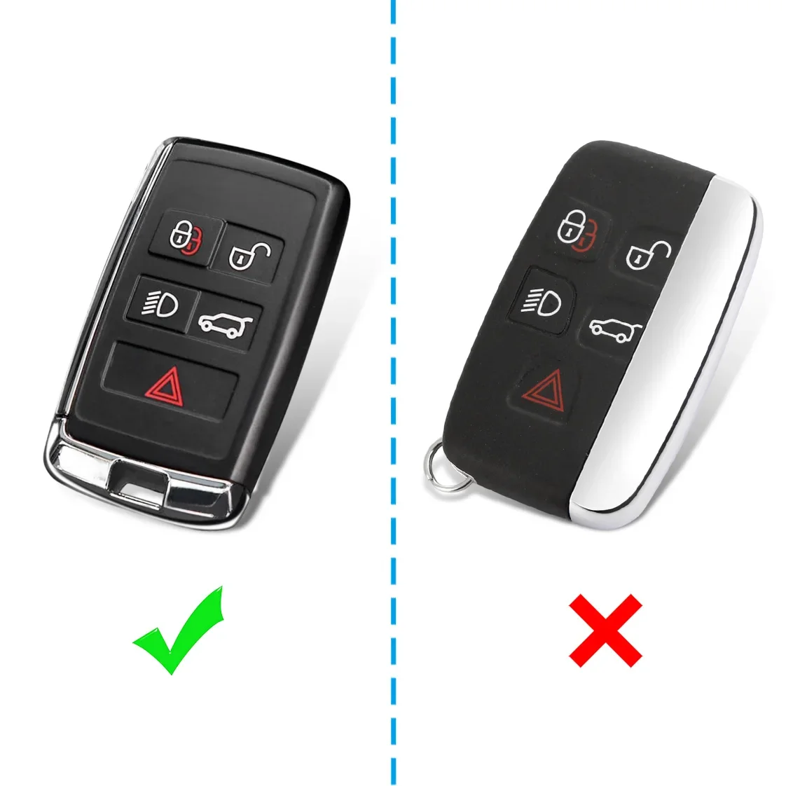 Carbon Fiber Car Key Fob Cover Chain Case For Land Range Rover Sport Evoque Velar Discovery Defender 90 110 130 Jaguar XE XF