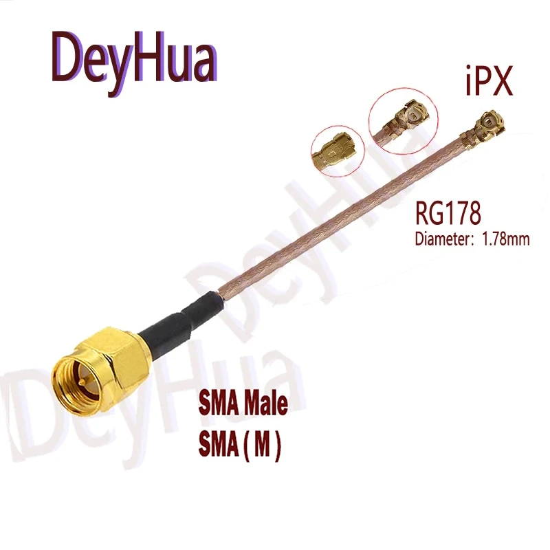 

10/50/100Pcs SMA Male cable to IPX/UFL tail fiber cable assembly IPX UFL IPX4 MHF4 antenna cable rf 1.13 0.81 RG178 cable