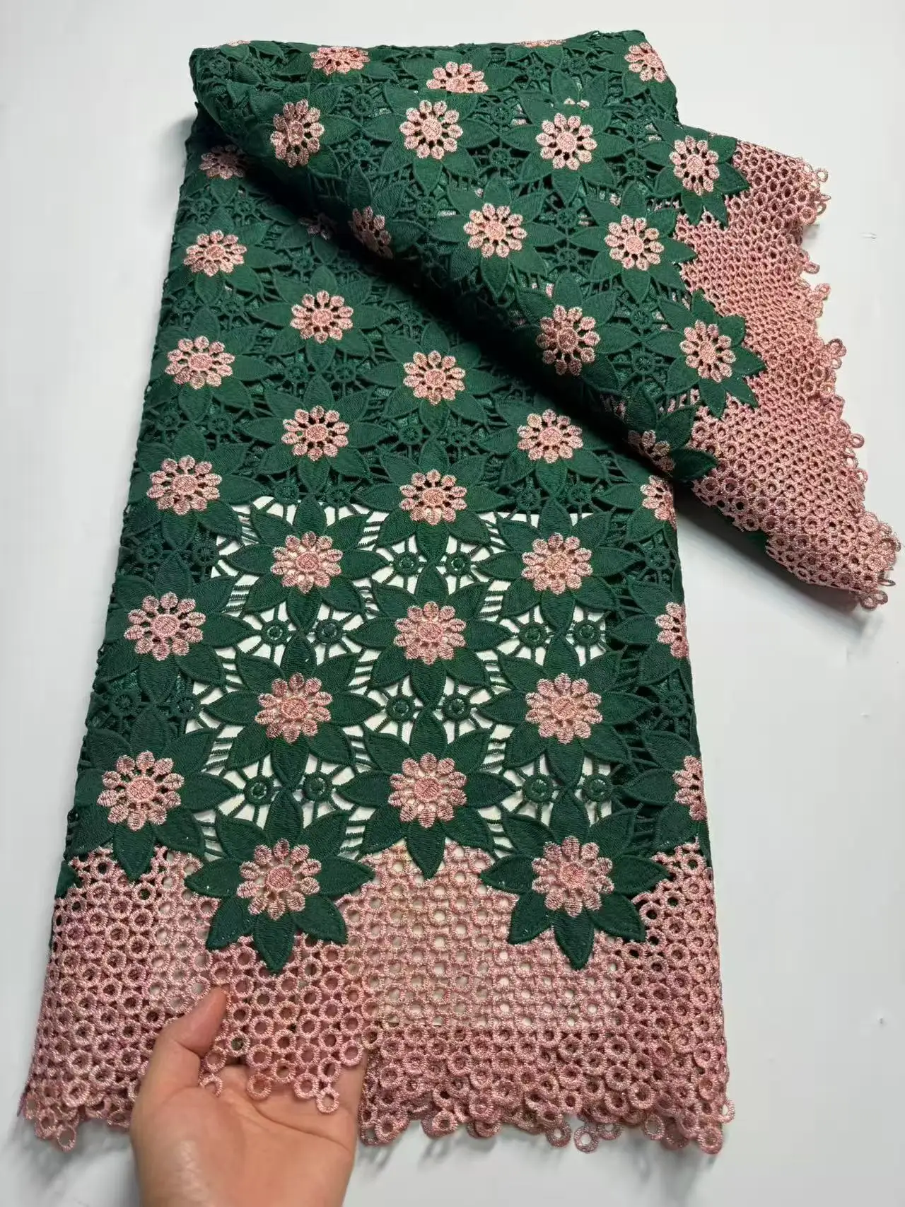 New Arrival African Water Soluble Lace Fabric 2024 High Quality Nigerian Guipure Cord Lace Fabric For Woman Praty Dress