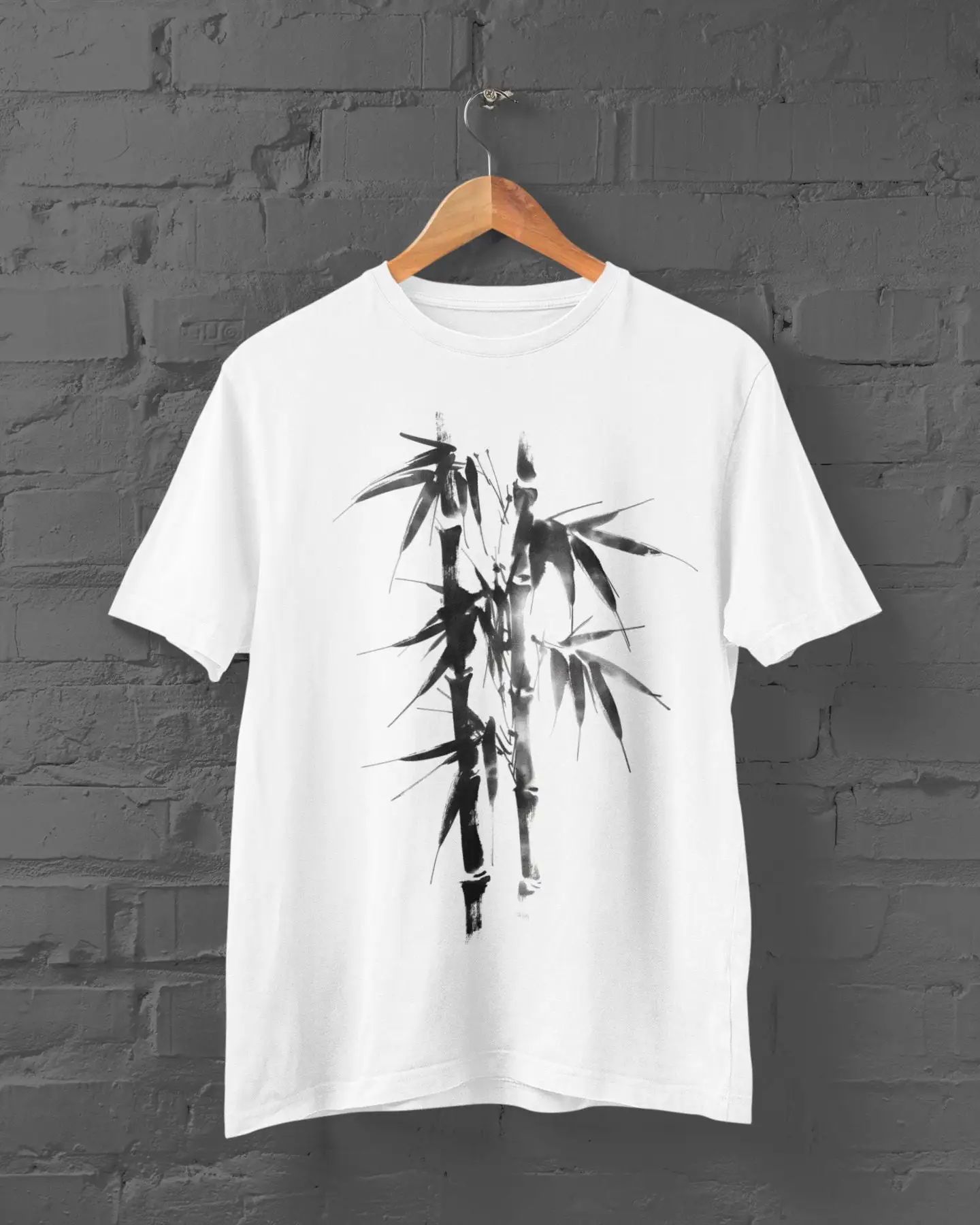 Bamboo Print T Shirt Japanese Harajuku Y2K Top Anime Streetwear Kanji