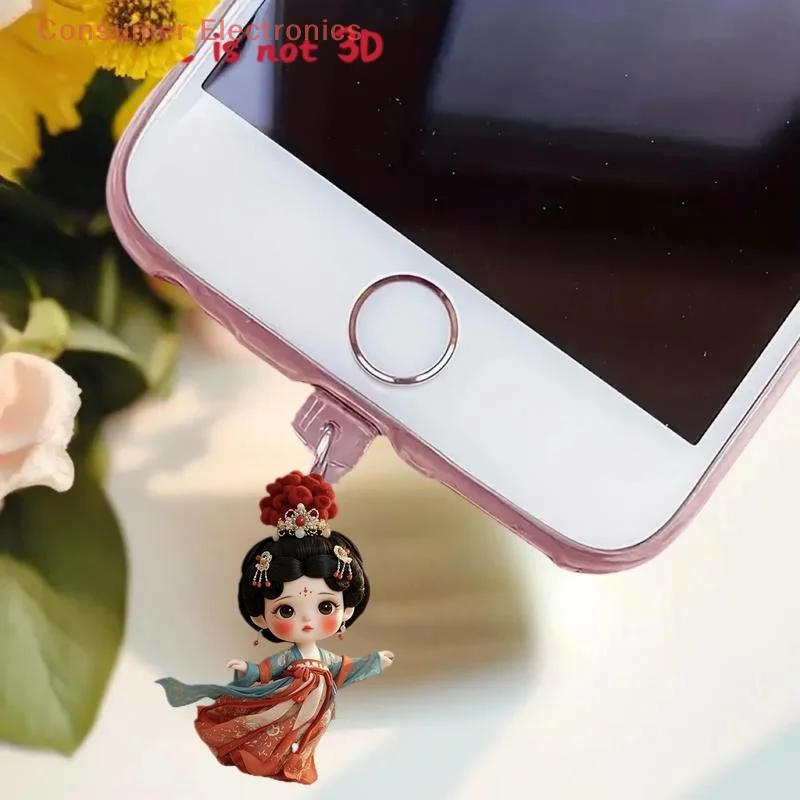 Pack of 2, Adorable Angel Fairy Cat Dust Plugs for Phones with Type-C Interface, DIY Accessory