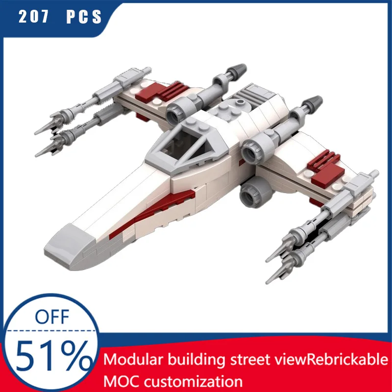

207 шт. MOC Star Battle Series культовый X-Wing Warplane креативные строительные блоки модель DIY развивающая игрушка для детей подарки на день рождения