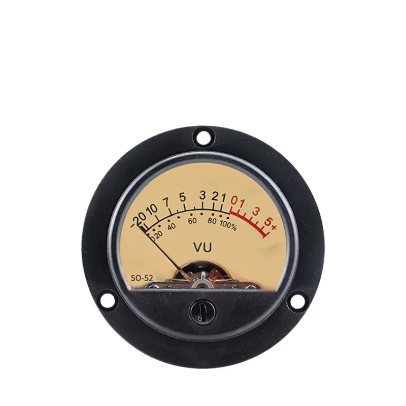Pointer Head Vintage Dial Round SO-52 Yellow 52mm Gall VU Meter Level Strap