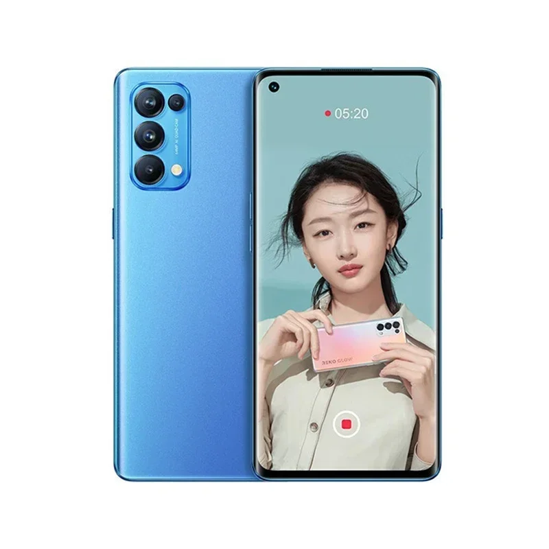 هاتف oppo Reno 5 pro 5G يعمل بنظام أندرويد بشاشة 6.55 بوصة ROM 128GB/256GB CPU MediaTek Dimensity 1000+ 64MP هاتف مستعمل