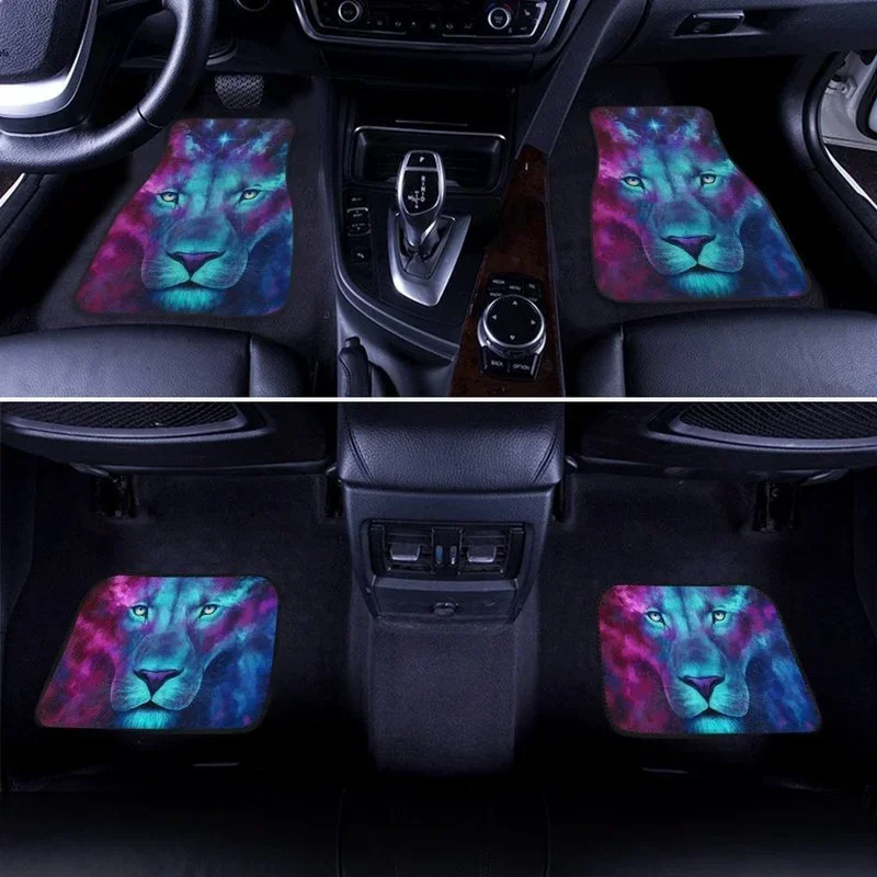 Gift For Dad Lion Car Floor Mats Custom Car Accessories Gifts Idea 4PCs Pack