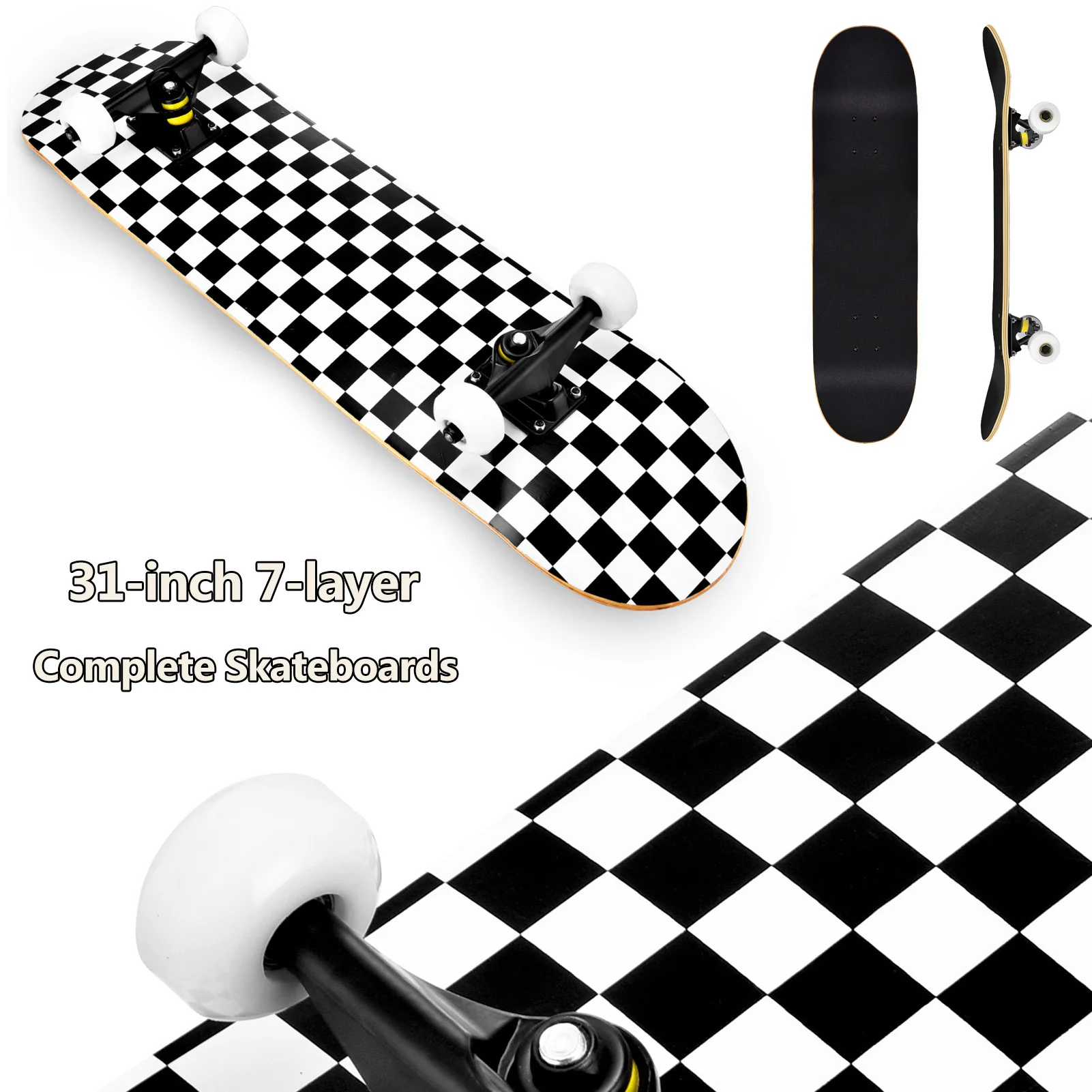 Complete Skateboard Concave &Tilt Skateboard ABEC - 9 Double Snubby Maple 7-layer Skateboard Thermal Transfer For Teenagers