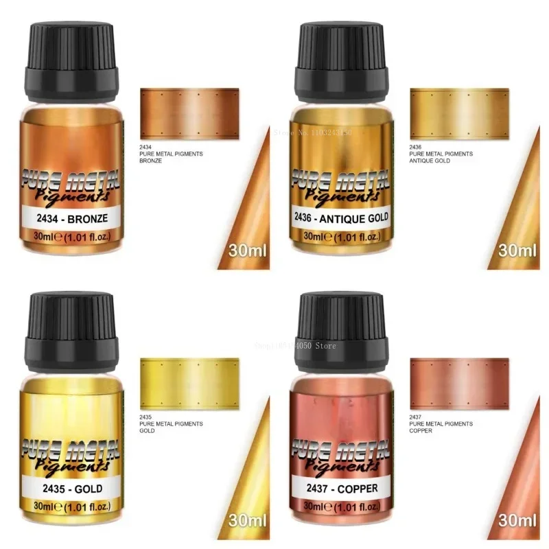 Pure Metal Powder Pigments Gold/Copper/Bronze Suitable Spray Painting Eco Friendly DIY Model Figurines Coloring Metal Paints