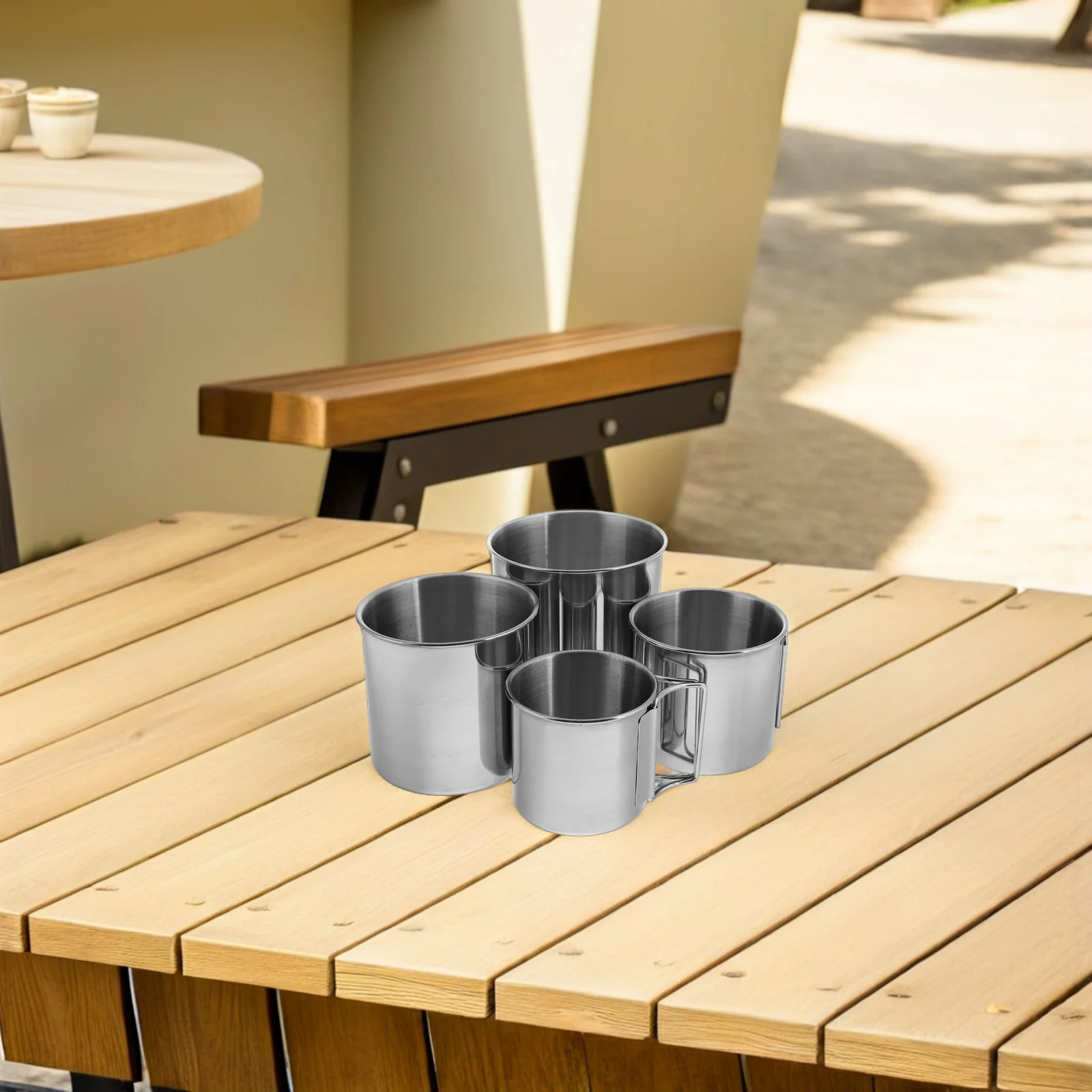 

4Pcs Portable Stainless Steel Folding Camping Cup Set Outdoor Hiking Picnic Beer Coffee Tea Multipurpose Lightweight