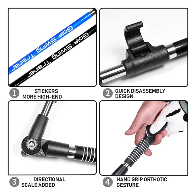 Ayuda de entrenamiento de Golf Multi ajustable, palo de ayuda de entrenamiento de Swing de Golf, Corrector de postura de oscilación de rotación de antebrazo