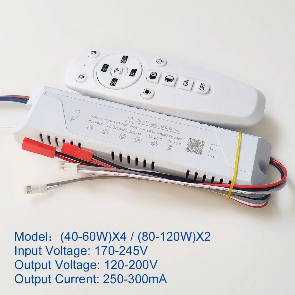 2.4G Intelligent LED driver remote control power supply dimming&color-changeable transformer connect to LED tape (20-40-60W)X4