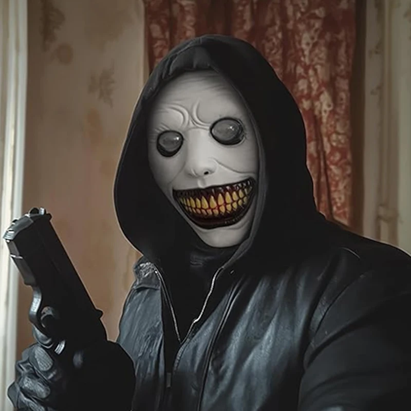 زاحف قناع حفلة الهالوين يبتسم شيطان مخيف الكبار أقنعة زي الرعب تأثيري كرنفال الدعائم مهرجان الهالوين الدعائم #4