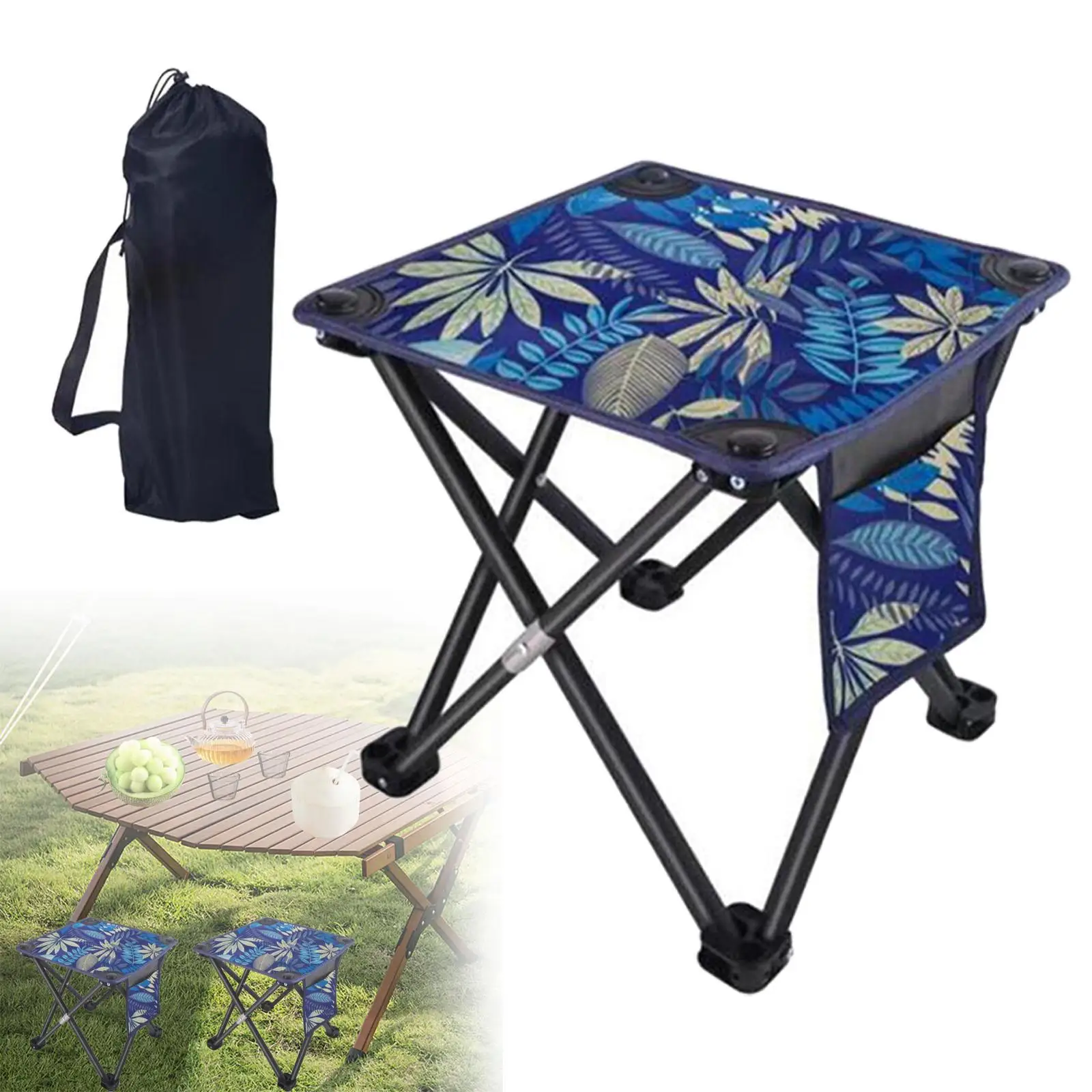 Fold Camping Stool Fishing Chair Footrest Lightweight Compact Portable Footstool for Fishing Hiking Backpacking Walking Outdoor