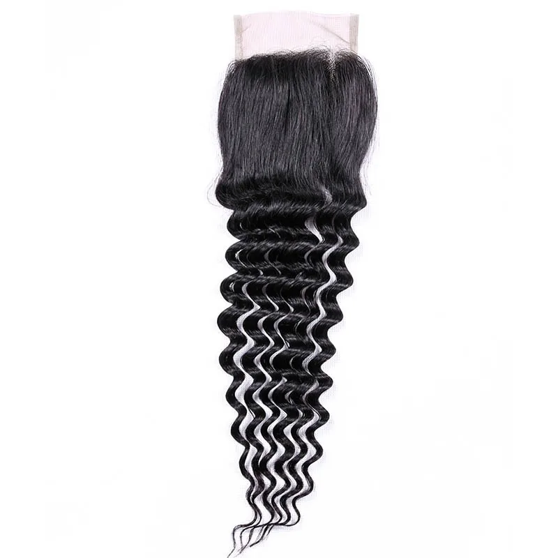 20 Zoll 4x4 Lace Closure Deep Wave Echthaar 12A Brasilianisches Remy 100% Unverarbeitetes Hochwertiges Haar für Frauen – Detail 2