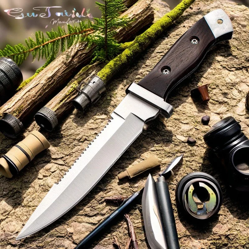 Portable high hardness stainless steel straight knife outdoor knife portable small knife outdoor survival knife