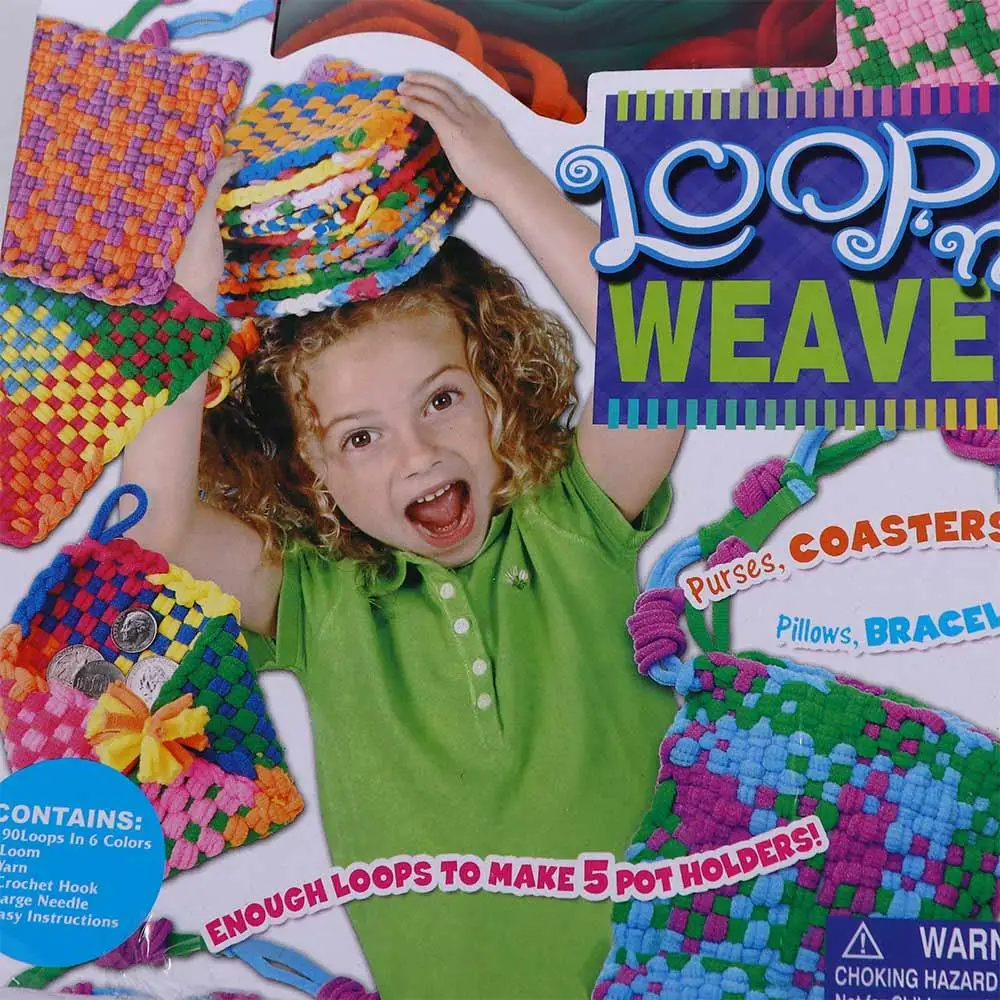 Handcraft Pot Holder Loom Knitting Kits Loom Frame Rope Ring Weaving Potholder Loops Crafts Kit Colorful Knitting