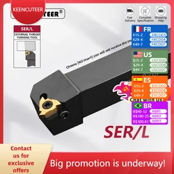 SER1010H11 SER1212H16/11 SER1616H16/11 SER2020K SER2525M ด้ายภายนอกเครื่องมือ SER SEL เครื่องกลึงเครื่องตัดเครื่องมือ CNC ผู้ถือ