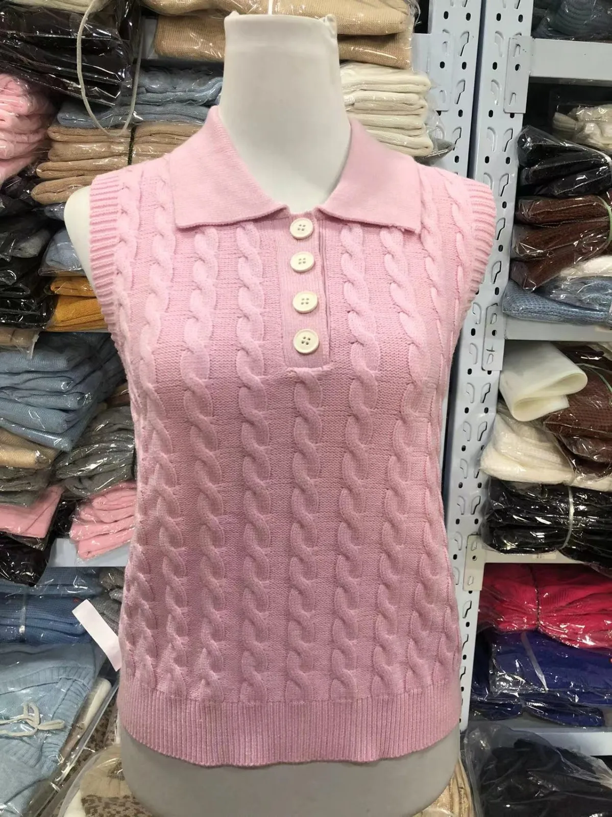 سترة بولو بدون أكمام ذات تصميم Preppy للسيدات ذات مرونة عالية، النسخة الكورية، بلوزة صلبة ومتعددة الاستخدامات #5