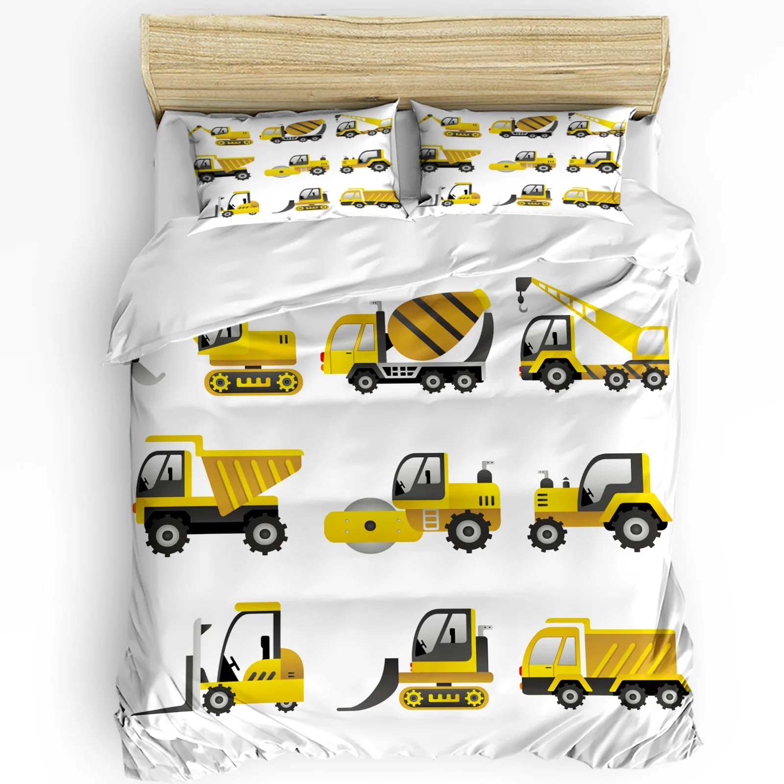 

Civil Engineering Construction Truck Transport 3pcs Duvet Cover Set Pillow Case Double Bed Comforter Bedding Set Quilt Cover