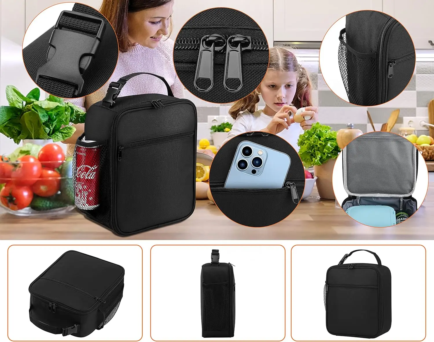 Lunch Box for Men Youth Kid Boys Girls Teen Adult - Reusable Lunch Bag Men - Insulated Small LunchBox