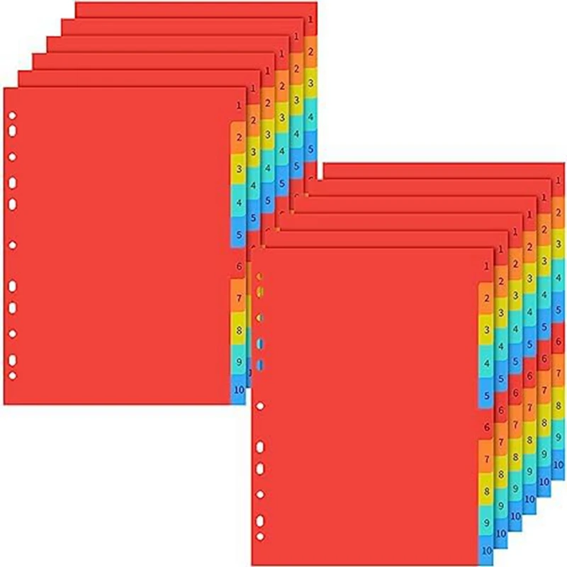 사무실용 다색 탭과 함께 보이는 플라스틱 바인더 인덱스 분할기, 귀여운 바인더, 12 피스 3 링 바인더