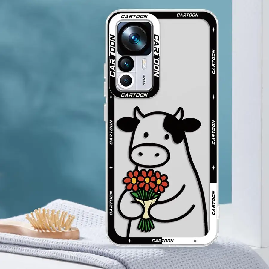 샤오미 레드미 노트 9 11S 11 14 13 12 프로 플러스 10프로 8 12S 10라이트 10S용 전화 케이스 소프트 커버 만화 소 디자인