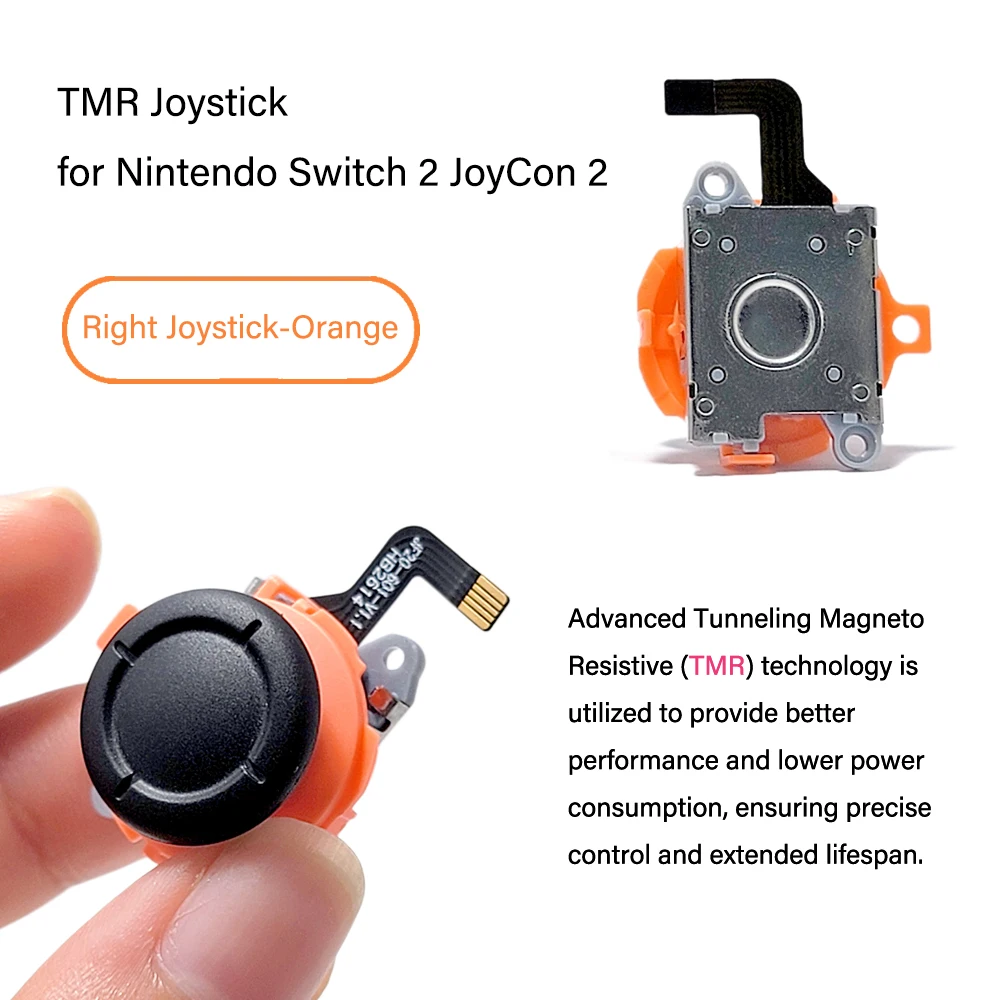 Fotografia 6: Joystick TMR Azul Laranja para Nintendo Switch 2, Peça de Substituição para Joycon 2 Esquerdo e Direito, Thumbstick Analógico 3D