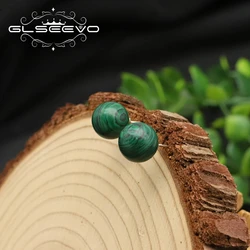 GLSEEVO Malachite Women's Earrings For Woman Simple Popular Charm Romantic Wedding Jewelry Accessories GE1286B