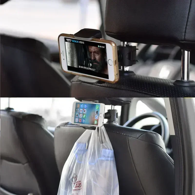Cell Phone Holder for Microphone Stand 360° Swivel Adjustable Smartphone Clamp Mount in Car Back Seat Headrest Support Bracket - view 6
