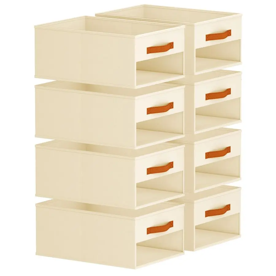 

Closet Organizers and Storage 8 Pack Storage Bins Baskets for Organization Foldable Closet Organizer with Clear Window amp Handl