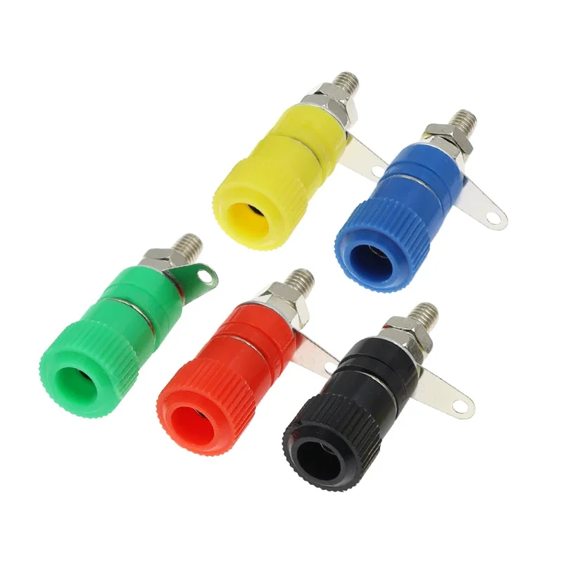 2/5/10Pcs JS-910B 4mm Banana Socket Nickel Plated Binding Post Nut Banana Plug Jack Connector JS910B Red Black Yellow Blue Green