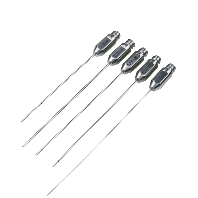 

5pcs/Kit Water Injection Infiltration Cannulas Needles with Luer Lock Stainless Steel Suction Needles Liposuction Fat Instrument