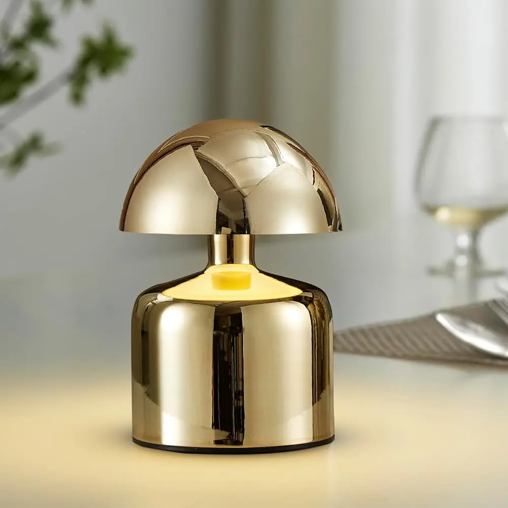 

Modern Cordl Mushroom Small Table Lamp Touch Led Lamp, 3-Way Dimmable Bedside Nightstand Lamp Mini Rechargeable Night Light For