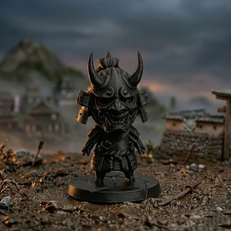 3DPrinted ghost-faced samurai figurine ，Collectibles，Office、Unique desktop decorations for home or car interior display