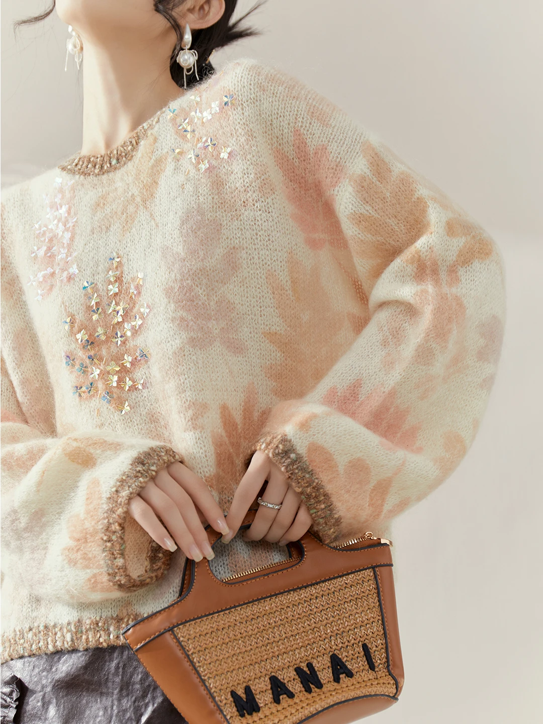 

Faionable Korean Sle round Ne Knitted Sweater Women's Simple Sle Slimming Top Casual Loose Fit Soft Polyester Fiber