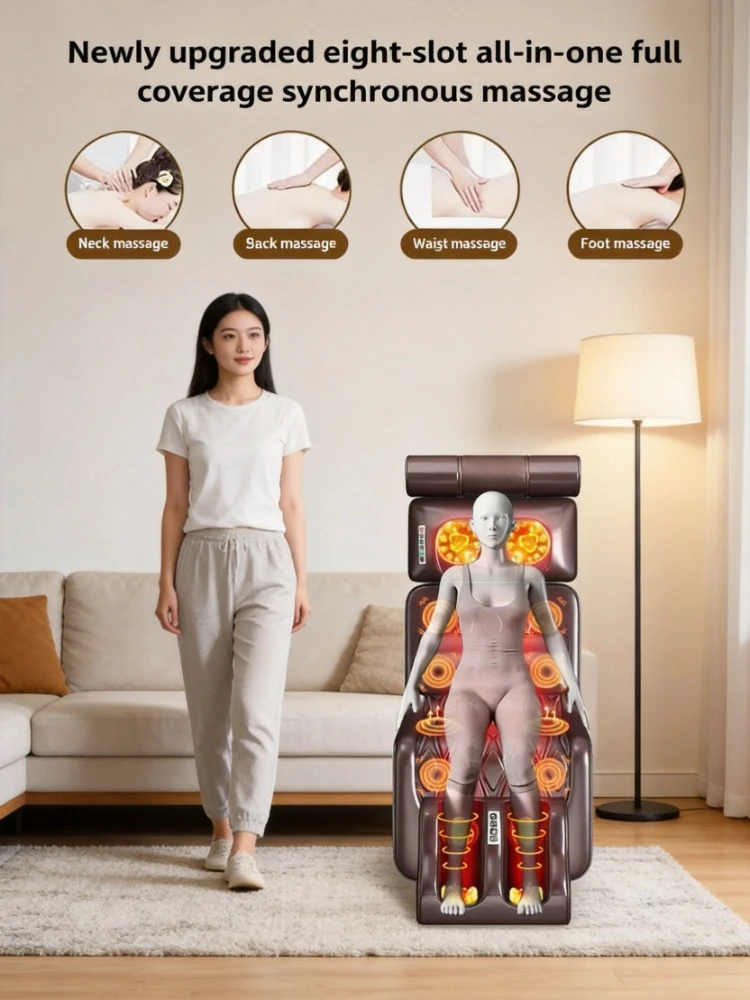 Multifunctional Foldable Full Body Massage Mat Automatic Kneading Waist Stretch Massage Mattress Household