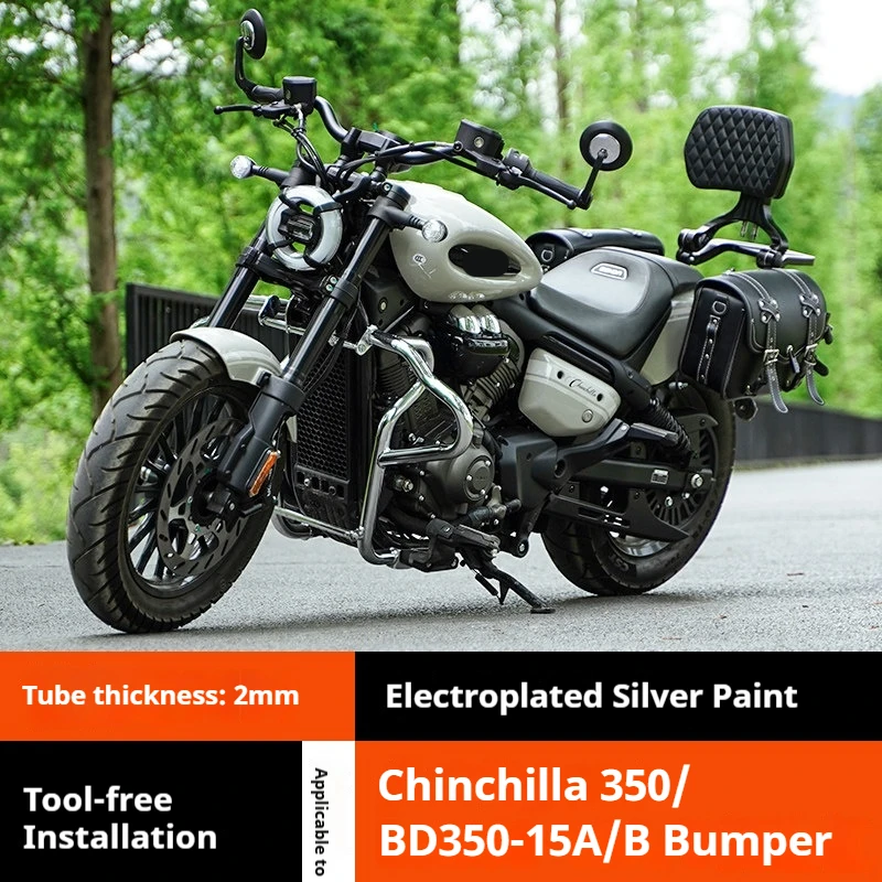 Motorcycle Crash Bar Bumper With Side Bag & Folding Backrest Modified Accessories For Benda Chinchilla 350 CVT Cruiser