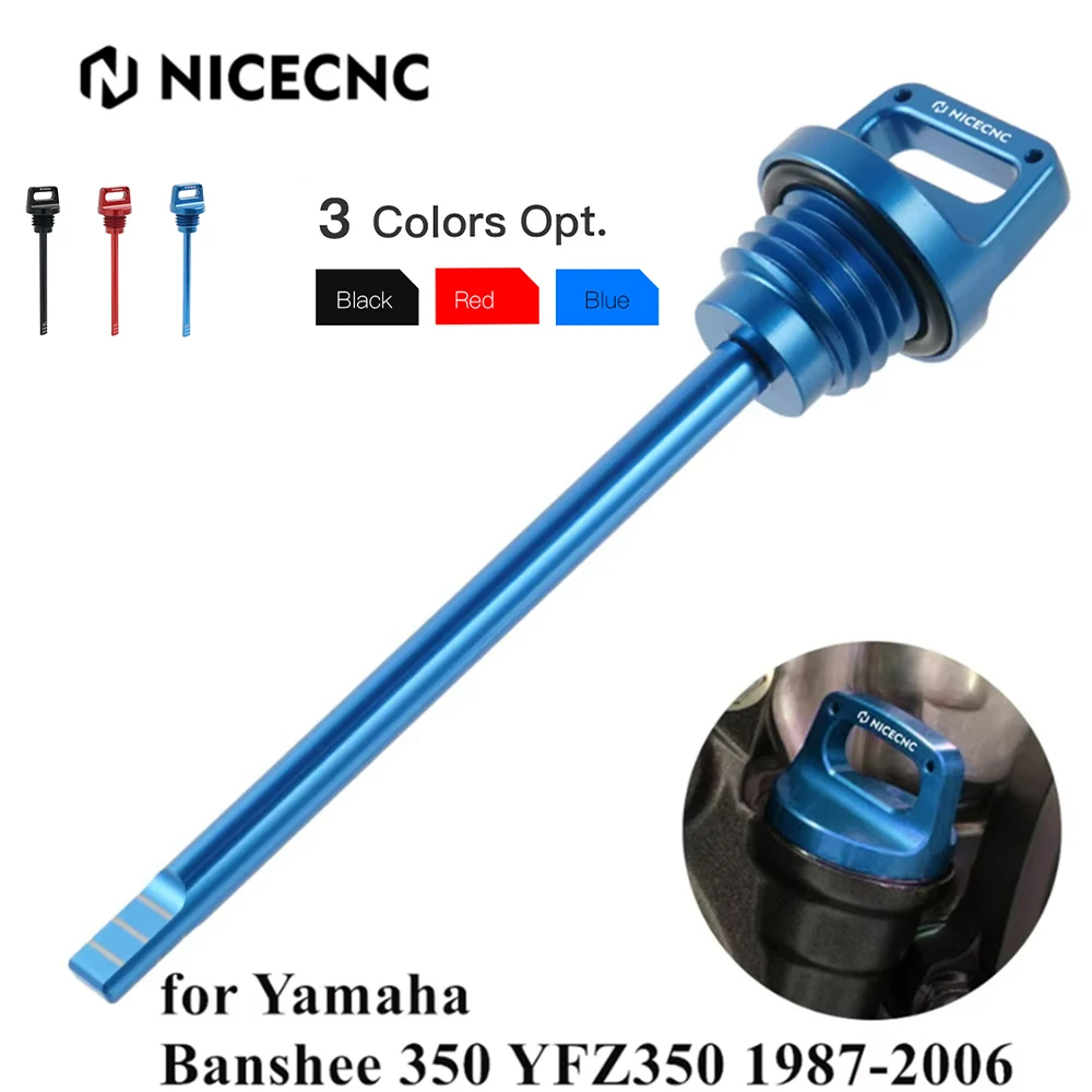 NICECNC For Yamaha Banshee 350 Billet Aluminum Oil Dipstick with O Ring ATV For Yamaha 350 Banshee YFZ350 1987-2006 CNC Machined