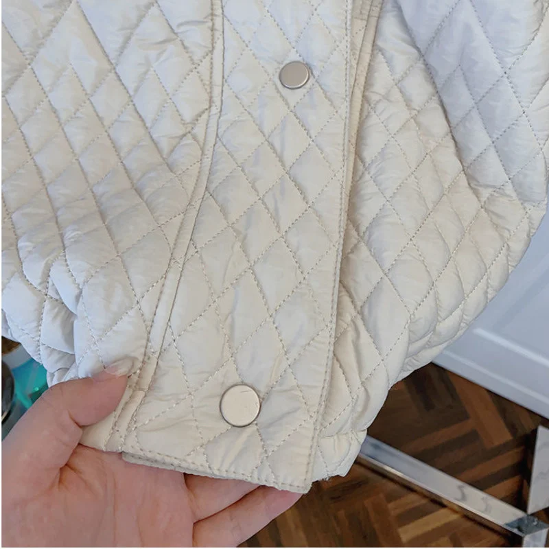 Women Cotton Clothes Coat Plus Size Korean Loose Splicing Jacket Female V Neck Long Sleeve Winter Parkas Outwear Mujer Chaqueta