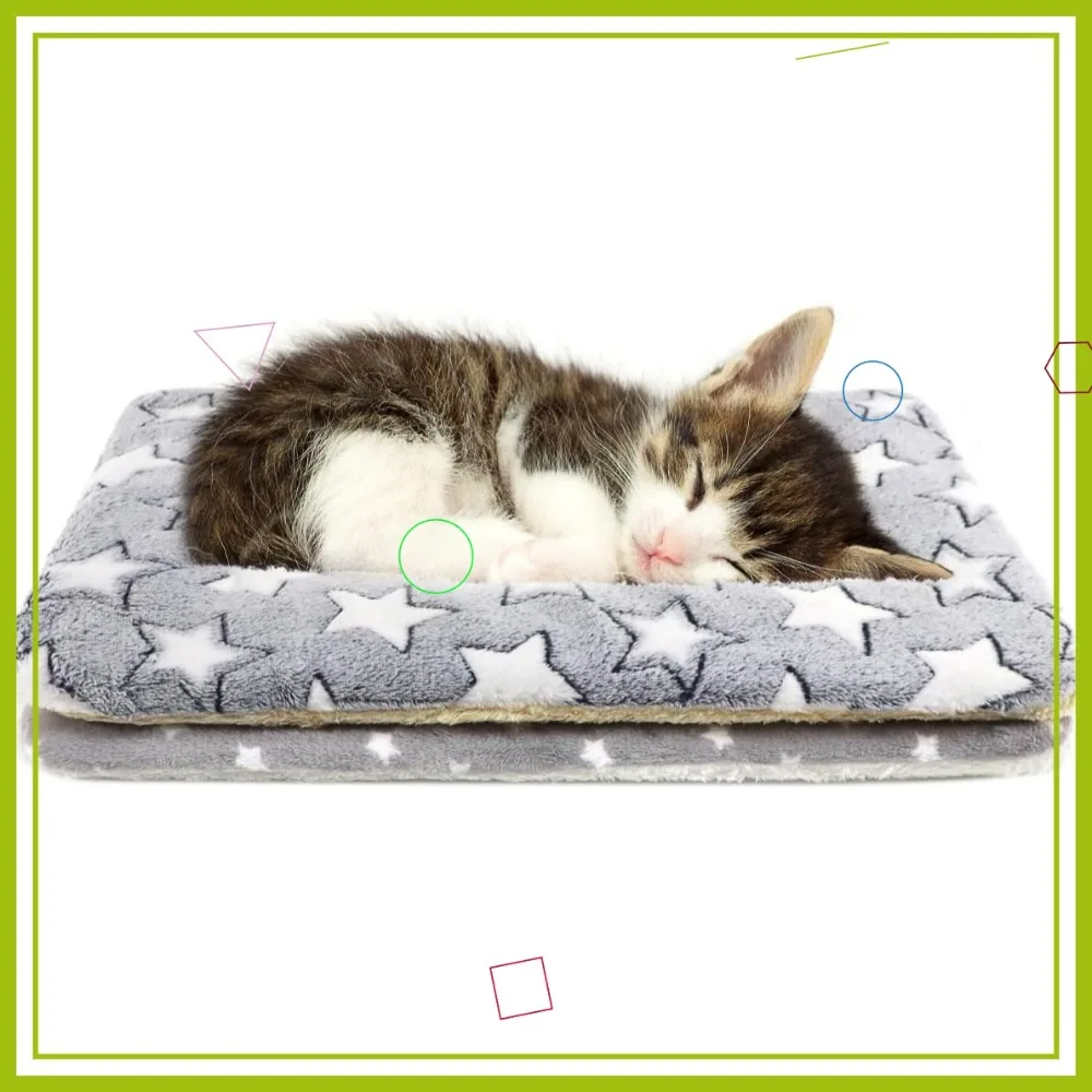 

Набор из 2 ультрамягких пледов для кошек, теплый флисовый коврик для домашних животных, моющаяся успокаивающая лежанка для кошек, проживающих в помещении