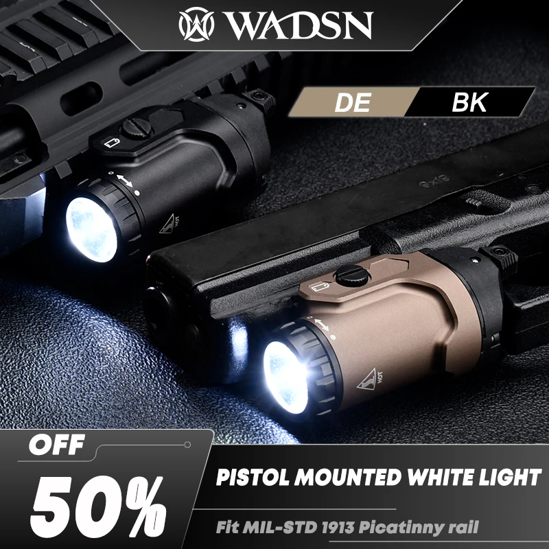 

Tactical F2R Pistol Mounted White Light TLR-1 TLR-7 WADSN Flashlight Metal 700 Lumens Fit MIL-STD 1913 Rail Glock Scout Torch