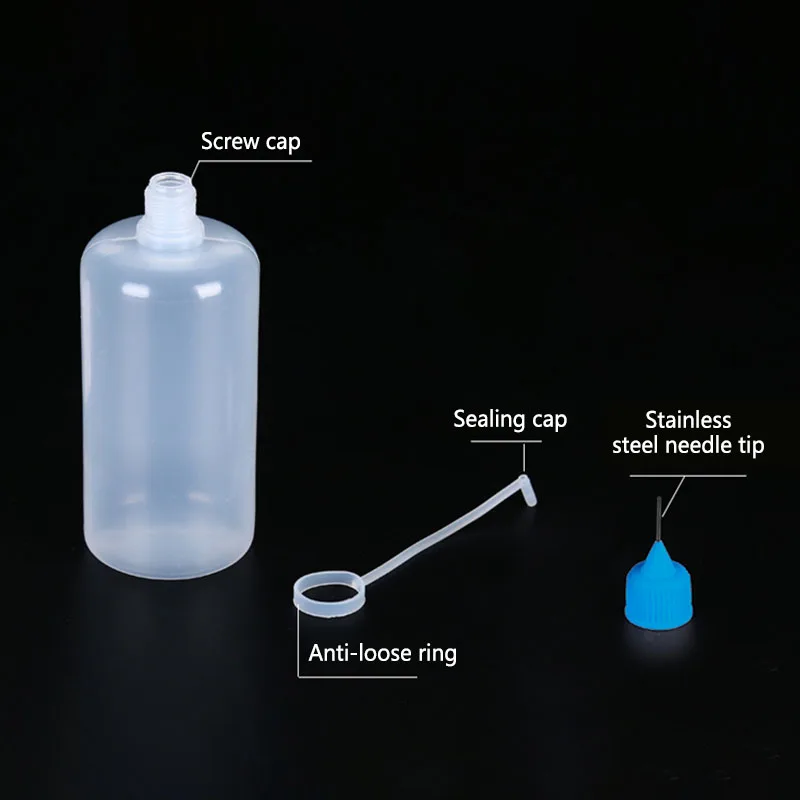 5ml 10ml 20ml 30ml 100ml 120ml PE Plastic Squeezable Tip Applicator Bottle Refillable Dropper with Needle Tip Caps Oil Bottles